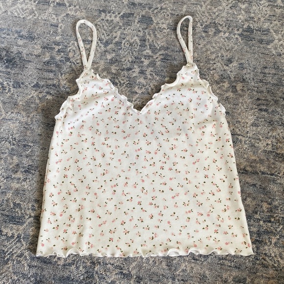 Brandy Melville Tops - [John Galt] Cropped Floral Tank Top